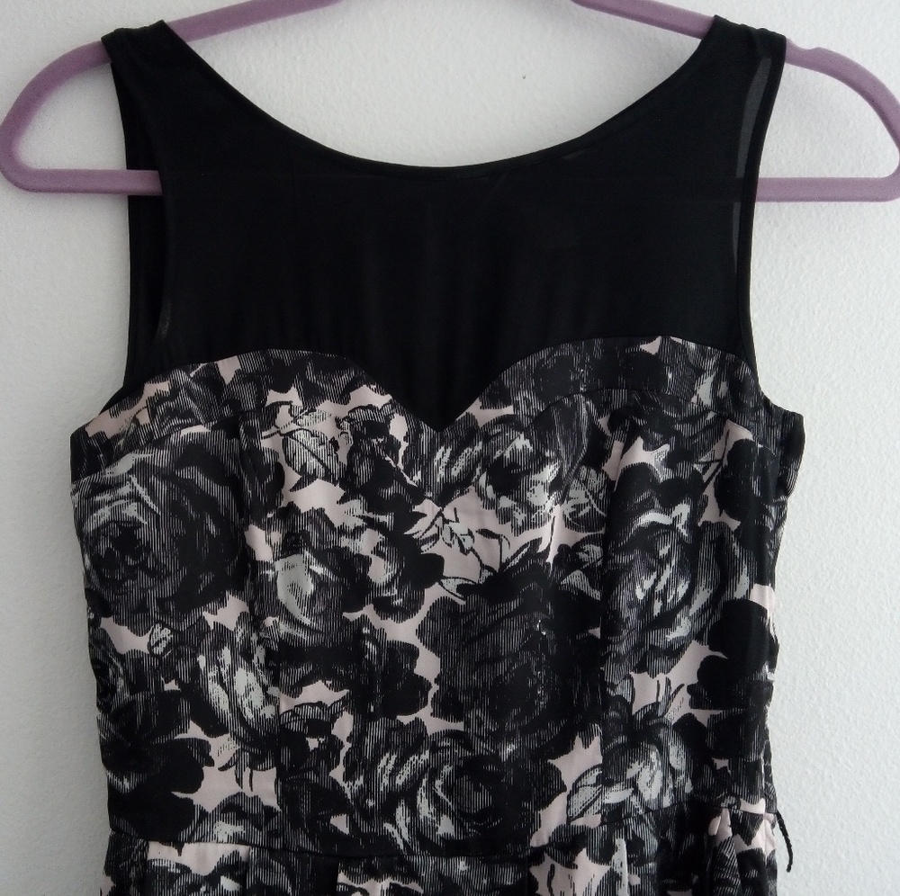 H&M Silk Heart Neckline Midi Dress